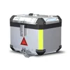 Casques de moto 43 litres noir/argent aluminium moto rangement bagages Top Case boîte arrière