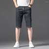 Mäns jeans 2022 Summer Men's Stretch Short Fashion Casual Slim Fit Elastic Denim Shorts Mane Brand Clothes Storlek 28-46