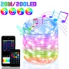 Strings 5-20M Smart Christmas Lights RGB Tree Fairy String Light APP Bluetooth Control Waterproof Lamp For Year Home Decor