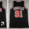 2022 Novo Retro Mitchell e Ness Basketball Jerseys 1 Derrick Rose 08-09 91 Dennis Rodman 95-96 97-98 Amarelo branco