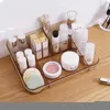 Lagringslådor Transparent Cosmetics Box Plastic Desktop Office Supplies Finishing toalettbord Makeup Organiser MX10121619