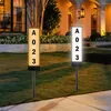 Solar Lighted House Number Outdoor Waterproof Address Signs For Yard With Stakes LED Illuminated Plaque