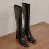 HBP Designer Boots Genuine Leather Women's High Sexy Black Heeled Knee Boot Female Fashion Long Party Shoes Ladies Autumn Brand 220815