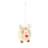 Christmas Decorations 2pcs Cute Wood Elk Pendant Tree Hanging Ornaments Decoration For Home Navidad Xmas 2022 Kids Gift