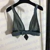 Canotte di jeans Reggiseno Sling Underwear T-shirt da donna firmata Metal Triangle Logo Tube Top Underwears