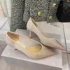 Scarpe con tacco alto con suola rossa da donna di design prospettiva superficiale argento Bling moda estate tacchi a spillo da sposa per feste di perforazione calda