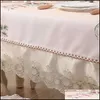 Table Cloth Table Cloth Europeanstyle Dining Chair Er Cushion With Lace Embroidered Drop Delivery 2022 Home Garden Textiles Cloths Dhm0T