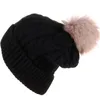 Vinter stickad hatt set tjock varma skallies mössor hattar för kvinnor solid utomhus snö ridning skidhuven mössor flicka
