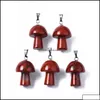 Подвесные ожерелья подвески ювелирные украшения натуральный камень резьба грибы форма