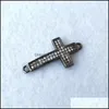 Connecteurs Main Charme Micro Pave Cubic Zirconia Cross Connector Perles Diy Bracelet Accessoires Fabrication de bijoux Ct555 Drop Deliver Dhlaa