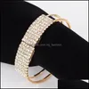 Braccialetti con ciondoli Braccialetti color oro Sier per le donne Bracciale con strass di cristallo Bracciale da sposa Polsino da sposa Pseras Drop Delivery Dhams