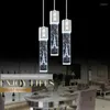 Kronleuchter moderne minimalistische LED -Restaurant Crystal Kronleuchter 3 Heads kreative Pers￶nlichkeit 6 Bar