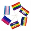 Banner Flags 2022 Fan Levers Banner vlaggen Gedrukte gay mini Rainbow Hand Flag LGBT Peace Parade Pride Drop Delivery 2021 Home Garde DHV0N