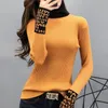 #3804 Sıkı Temel Sweater Kadınlar İnce Uzun Kollu Kadın Kazak ve Külep Yavurucu İnce Sweaters bayanlar örme moda T200910