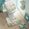 Toalettstol t￤cker hem vardagsrum badrum mattor set tecknad utskrift anti slip mattor sovrum tryck mattan duschmatta