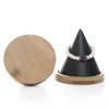 Jewelry Pouches Bamboo Black PU Conical Shape Jewlery Bracelet Display Holder Rack Storage Stand Watch Organizer Counter Case