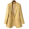 Women's Suits 2022 Spring Autumn Blazer Women Korean Suit Loose One Button Casual Jacket Woman Office Jobs Business Outcoat