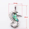 Naturalny kolorowy nowozelandzki kellon Abalone Pearl Pendant Naszyjnik Hipocampus Koraliki Kobiety Charms Reiki Jewelry N3649