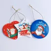 3 inch Round Circle Star Heart Shaped Hanging Ornaments Custom Sublimation Blank Ceramic Flat Christmas Ornament DH98