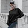 Women's Sweaters One Character Neck Off-the-shoulder Sweater Women Loose Autumn Winter Long Sleeve Solid Color Knit