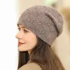 Ball Caps Dad Hats For Women Elegant Trendy Warm Chunky Soft Stretch Cable Knit Winter Hat With Pearl Beaded Cow Print Baseball Cap