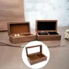 Jewelry Pouches Wood Box Storage Case Organizer With Lid Keepsake Holder Ring