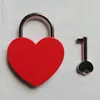 Creative Alloy Heart Shape Keys Padlock Mini Archaize Concentric Lock Vintage Old Antique door locks With Keys New Pure Colors P1101