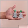 Dangle Chandelier Earrings Jewelry Fishsheep Trendy Glitter Acrylic Christmas Trees Drop For Women Cute Festive Sn Otvlg