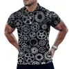 Polo da uomo Steampunk Super Polo Shirt Uomo Colorful Rusty Gears Casual Quotidiano Divertente T-shirt Manica corta Graphic Oversize Abbigliamento