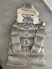 designerskie kobiety w dół haftowana odznaka Kobiety Zimowe srebrne olśniczki puffer kurtki płaszcza kobiet rozmiar 0/1/2