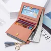 PU Wallets Card Bag Luxurys Designers Bags Frosted Bank Card Holder Set Certificate Cards Short Zipper Handbag Tassel Wallet Real Pickups Holders sleeve Multi Backs