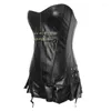 Bustiers & Corsets Festival Lady Plastic Bone Corset Costume PU Erotic Lingerie Zipper Lace Up Slimming Waist Outfit Gothic Steampunk