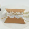 Gift Wrap 50pcs Lace Kraft Paper Pillow Favor Box Wedding Party Candy Bag Event Supplies