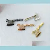 Kolye Kolyeleri 10 PCS TINY CZ Crystal Ax Charm Zircon Taş Mikro Pave Kolye Takı Bulundu DIY Kolye Yapımı PD745 DROP DEL DHWDN