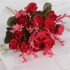 Decorative Flowers 30 Cm Mini Rose 1 Bouquet Artificial Silk Flower Branches Fake For Decor Wedding