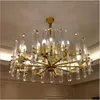 シャンデリア豪華なクリスタルシャンデリア照明モダンランプクロムゴールドレッドライトホームとエル