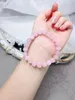 Strand Pink Armband Natural Stone Healing Energy Crystal Armband Grace Charm Round Chain P￤rlor Tillbeh￶r f￶r kvinnor Cadeau Femme