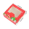 Geschenkwikkeling 10/5 stcs Kerstkoekdoos met raam Candy Chocolate Biscuit verpakkingsdozen Xmas Wraping Year Party Treat