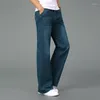 Herr jeans män vinter plus sammet tjock blossade mäns lösa stora storlek breda ben byxor avslappnad varm lång 26-38 40