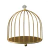 Storage Boxes Bird Cage Rack Golden Stylish Elegant Desktop Makeup Cosmetic Toilet Organizer Iron Display Stand Bathroom Acccessories