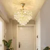 Lustres brillant moderne cristal américain pendentif doré lustre luminaire européen salle à manger chambre Droplight