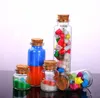 Clear Glass Bottle with Corks Vial Glass Jars Pendant Craft Projects DIY for Keepsakes 30mm Diameter