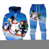 Socistas de canciones para hombres Funny Snowman 3D estampado/pantalones/traje navideño Tema de Navidad Hombres Mujeres Seta de rastreo Hip Hop Street Wear