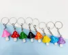 Cute Plant Mushroom Key Rings for Women Cartoon Resin 8 Color Keychains Girl Children Bag Pendant DIY Jewelry Gifts