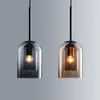 Подвесные лампы постмодернистские нордические световые двойные стеклянные лампы для спальни столовая бар декор светильница подвеска подвеска