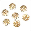 Other 100 Pcs/200 Pcs/Lot High Quality Pesca Diy Hollow Flower Metal Charms Bead Caps For Jewelry Making 10M Drop Delivery 2022 Find Dhszu