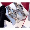 Montres-bracelets Mode personnalisée BAIGNOIRE femmes hommes couple horloge en acier inoxydable cristal baignoire marque de luxe Cz lunette ovale horloge 22105153043