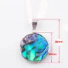 Natural New Zealand Abalone Shell Pearl Round Pendant Necklace Beads Women Fashion Popular Jewelry N3651