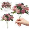 Decorative Flowers Artificial Hydrangea Silk Long Stem Wedding Bridal Bouquet Arrangement Party Decoration Faux Wildflowers Plants