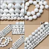 Turquoise 8Mm Natural Stone Beads White Howlite Truquoises Round Loose For Jewelry Making 15 5Inch Pick Size 4 6 8 10 12 14Mm Drop D Dhcli